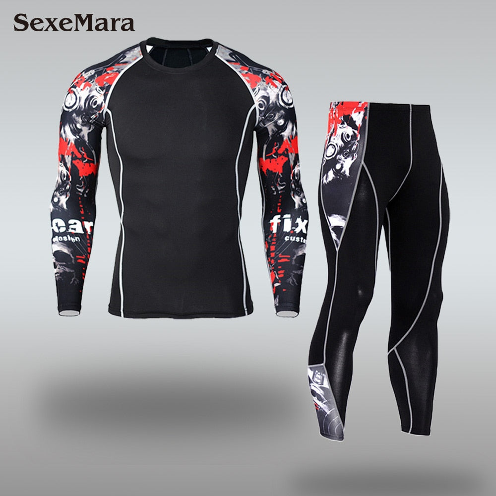 New Men's Compression Rash Guards - Quick Drying - Thermo - Jiu Jitsu - MMA Sets