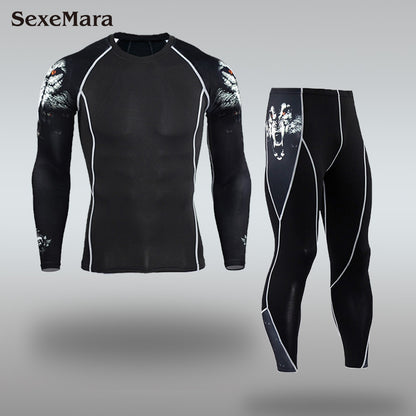 New Men's Compression Rash Guards - Quick Drying - Thermo - Jiu Jitsu - MMA Sets