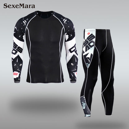 New Men's Compression Rash Guards - Quick Drying - Thermo - Jiu Jitsu - MMA Sets