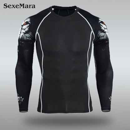 New Men's Compression Rash Guards - Quick Drying - Thermo - Jiu Jitsu - MMA Sets