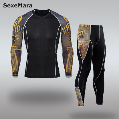 New Men's Compression Rash Guards - Quick Drying - Thermo - Jiu Jitsu - MMA Sets