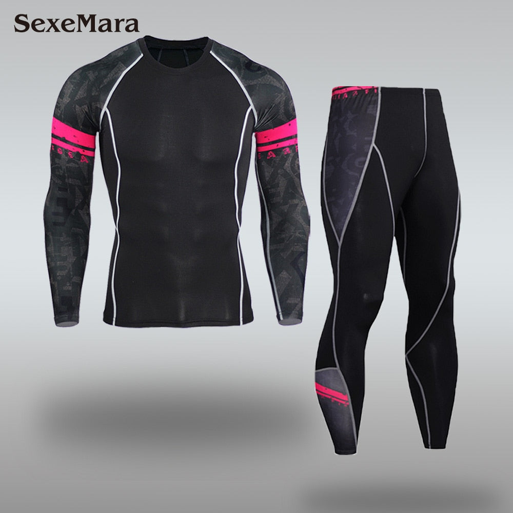 New Men's Compression Rash Guards - Quick Drying - Thermo - Jiu Jitsu - MMA Sets