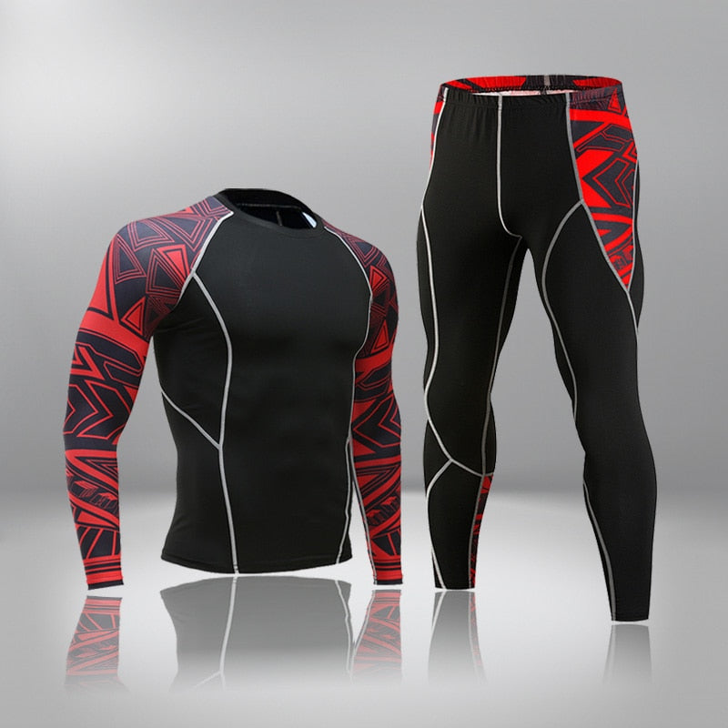 New Men's Compression Rash Guards - Quick Drying - Thermo - Jiu Jitsu - MMA Sets