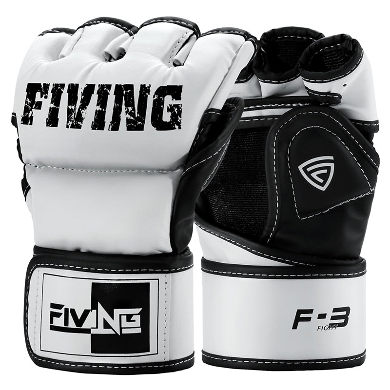 FIVING Leather MMA Gloves