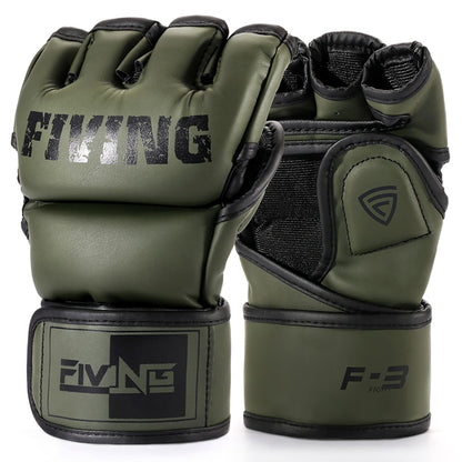 FIVING Leather MMA Gloves