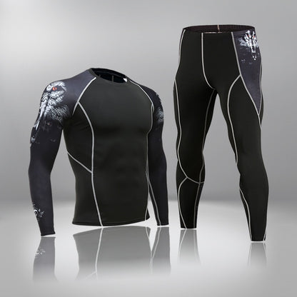 New Men's Compression Rash Guards - Quick Drying - Thermo - Jiu Jitsu - MMA Sets