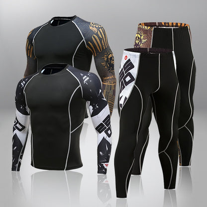 New Men's Compression Rash Guards - Quick Drying - Thermo - Jiu Jitsu - MMA Sets